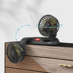 Car Fan | Dual-Head 360° Rotation & Two-Speed Settings