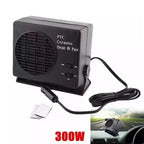 Car Fan Heater | Ceramic Heater & Auto Thermostat | 12V Plug-In