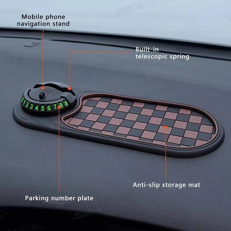 Car Phone Holder | Adjustable One-Handed Grip & 360° Rotation | Dashboard Mount