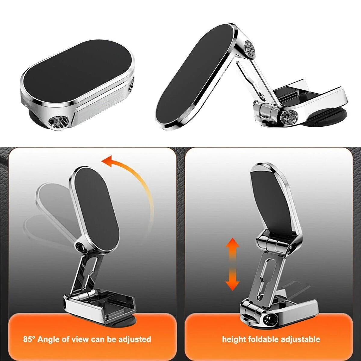 Car Phone Holder | Magnetic & Foldable | 720° Adjustable Swivel