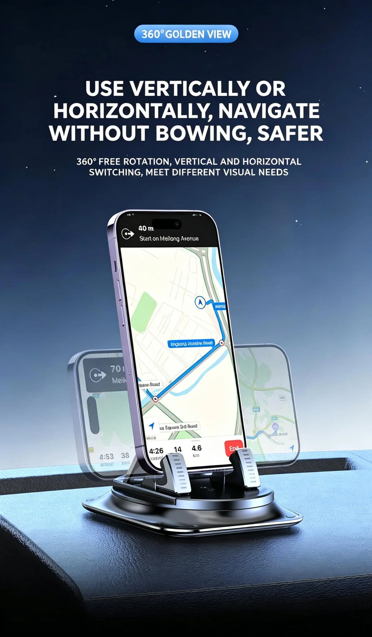Car Phone Holder | Strong Suction Cup & 360° Rotation