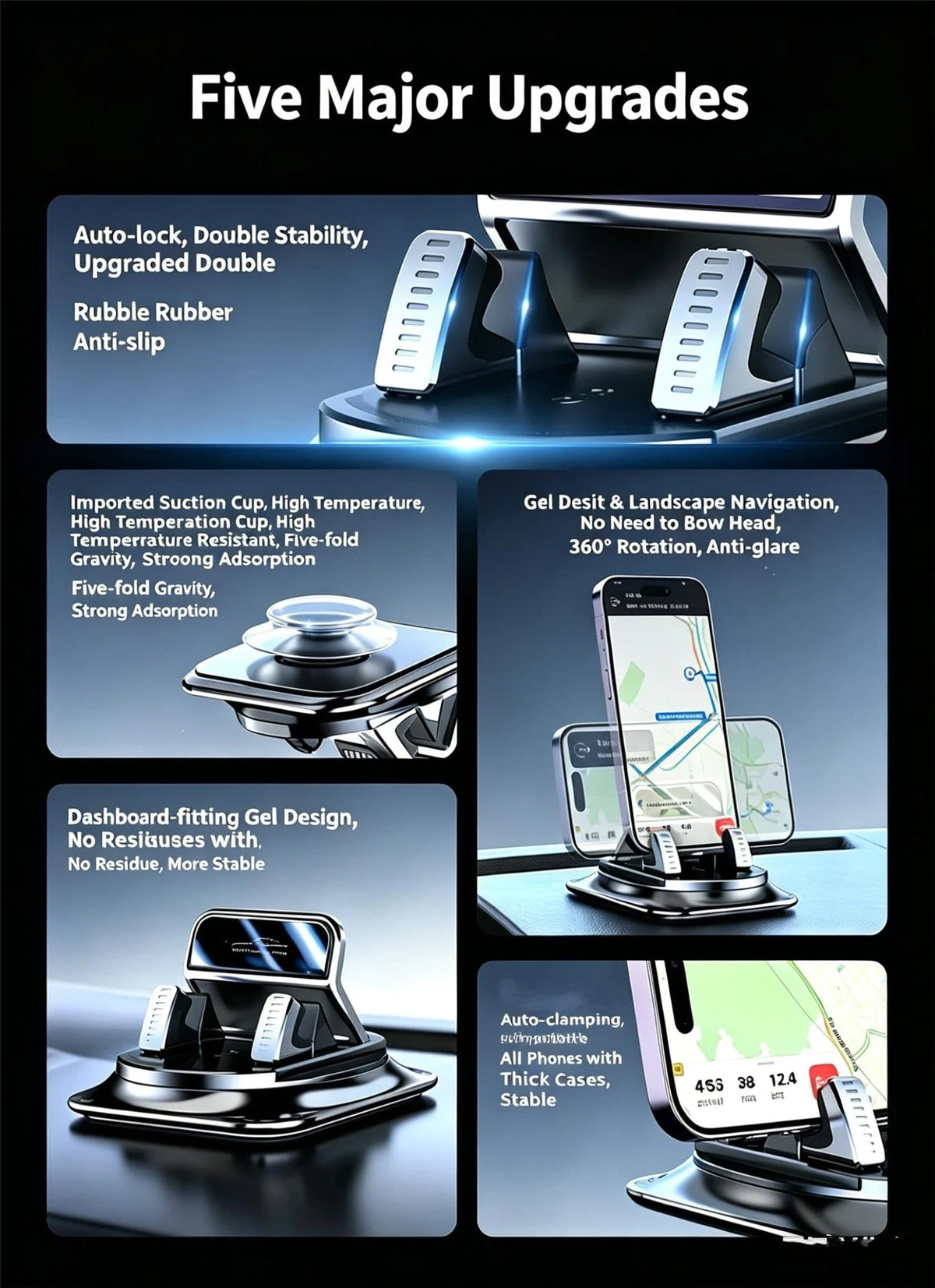 Car Phone Holder | Strong Suction Cup & 360° Rotation