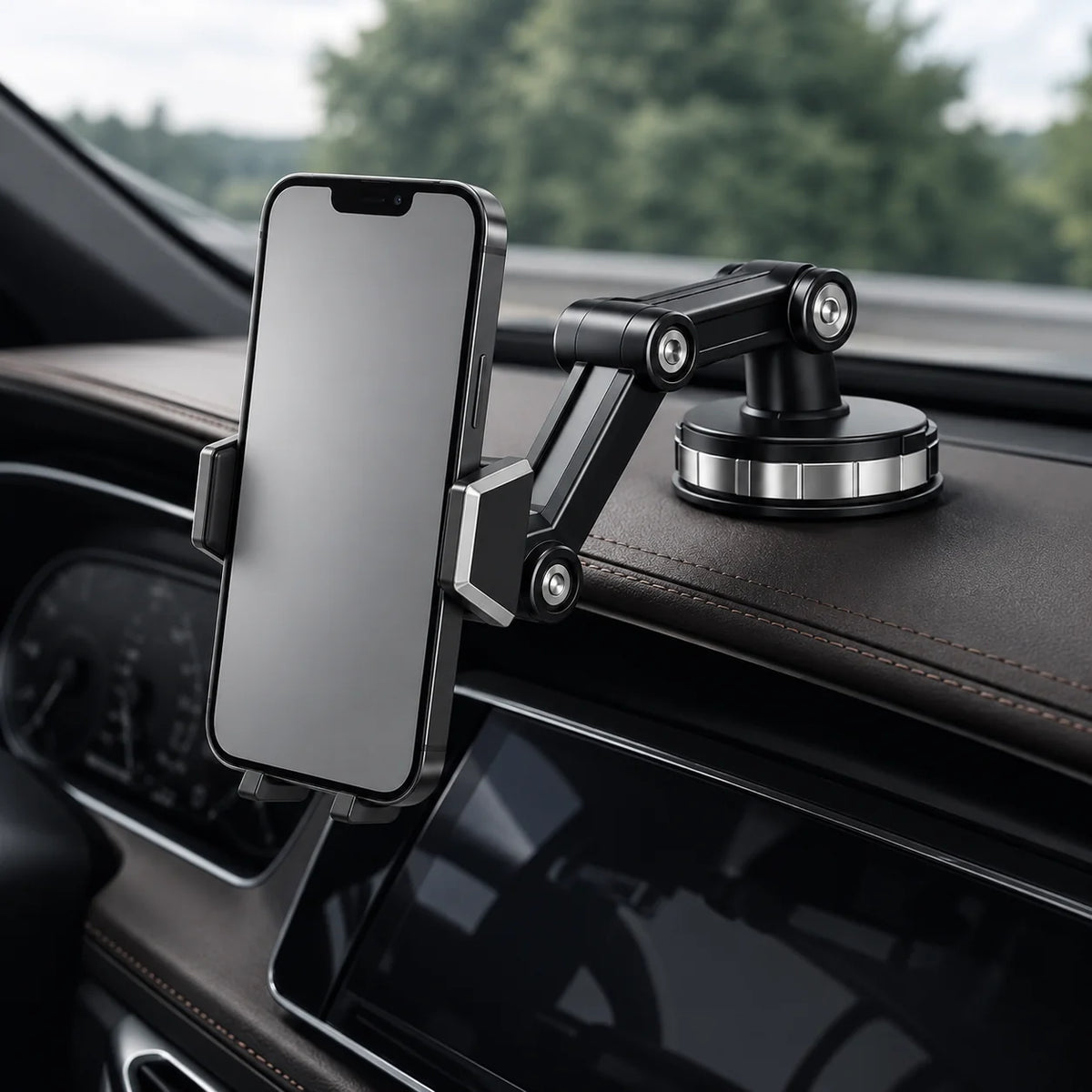 Car Phone Mount | Adjustable Suction Cup & Vent Clip