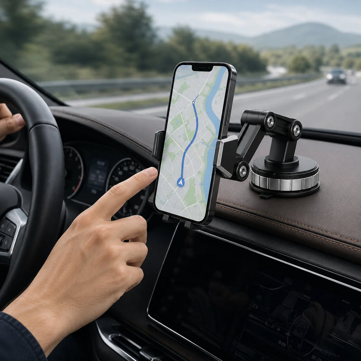 Car Phone Mount | Adjustable Suction Cup & Vent Clip