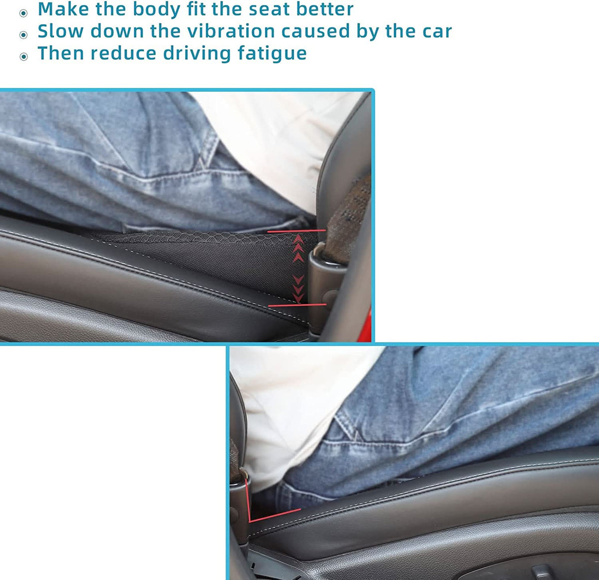 Car Seat Cushion | Ergonomic Pressure-Relieving & Breathable | Removable Washable Cover