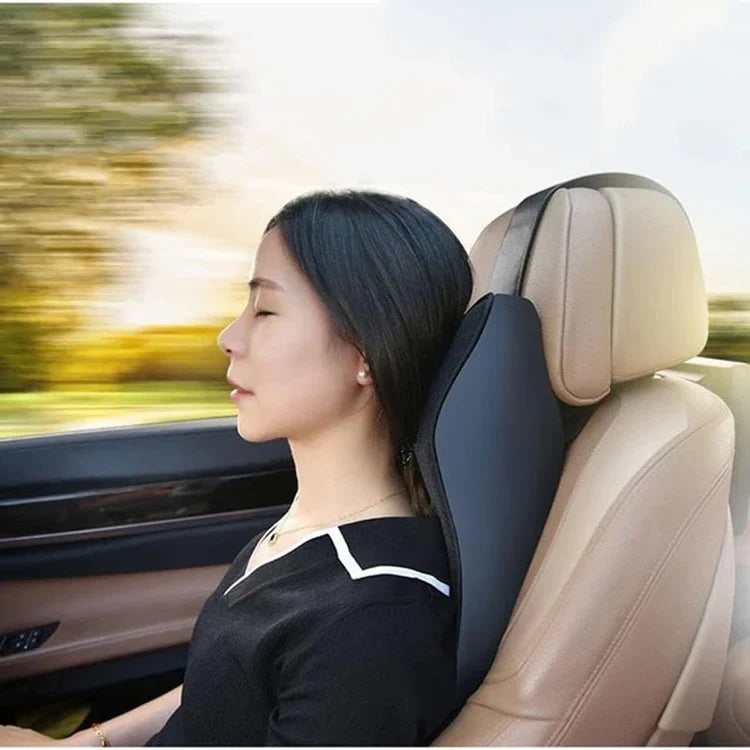 Car Seat Headrest | Ergonomic High-Density Memory Foam | Machine-Washable Cover