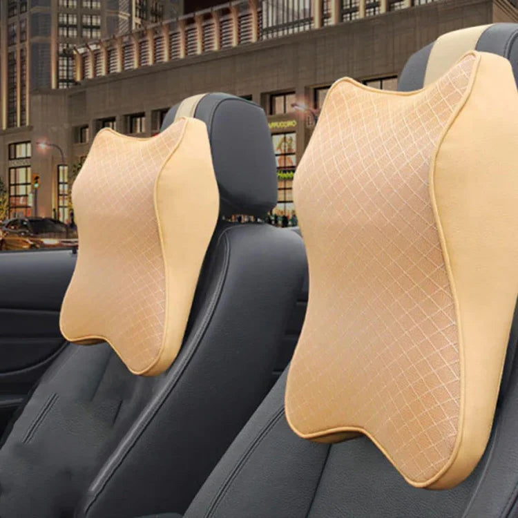 Car Seat Headrest | Ergonomic High-Density Memory Foam | Machine-Washable Cover