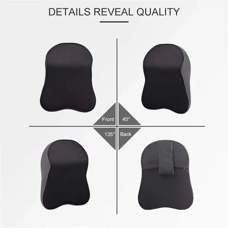 Car Seat Headrest | Ergonomic High-Density Memory Foam | Machine-Washable Cover