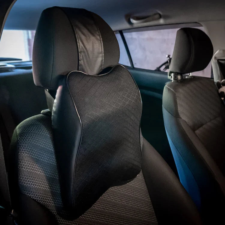 Car Seat Headrest | Ergonomic High-Density Memory Foam | Machine-Washable Cover