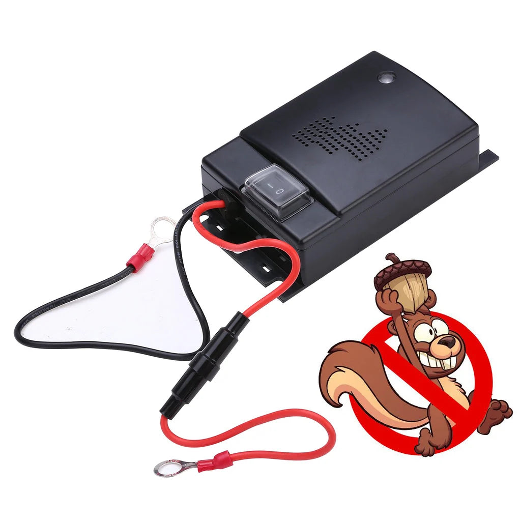 Car Squirrel Repeller | Ultrasonic & Plug-In 12V | Coverage 300+ Sq Ft