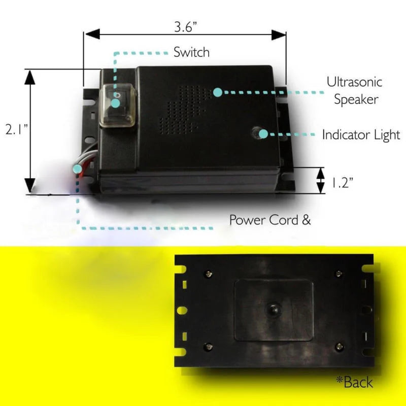 Car Squirrel Repeller | Ultrasonic & Plug-In 12V | Coverage 300+ Sq Ft