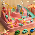 Car Track Playset | Mechanical & Modular | Includes 4 Mini Cars