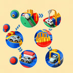 Car Track Playset | Mechanical & Modular | Includes 4 Mini Cars