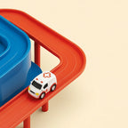 Car Track Playset | Mechanical & Modular | Includes 4 Mini Cars