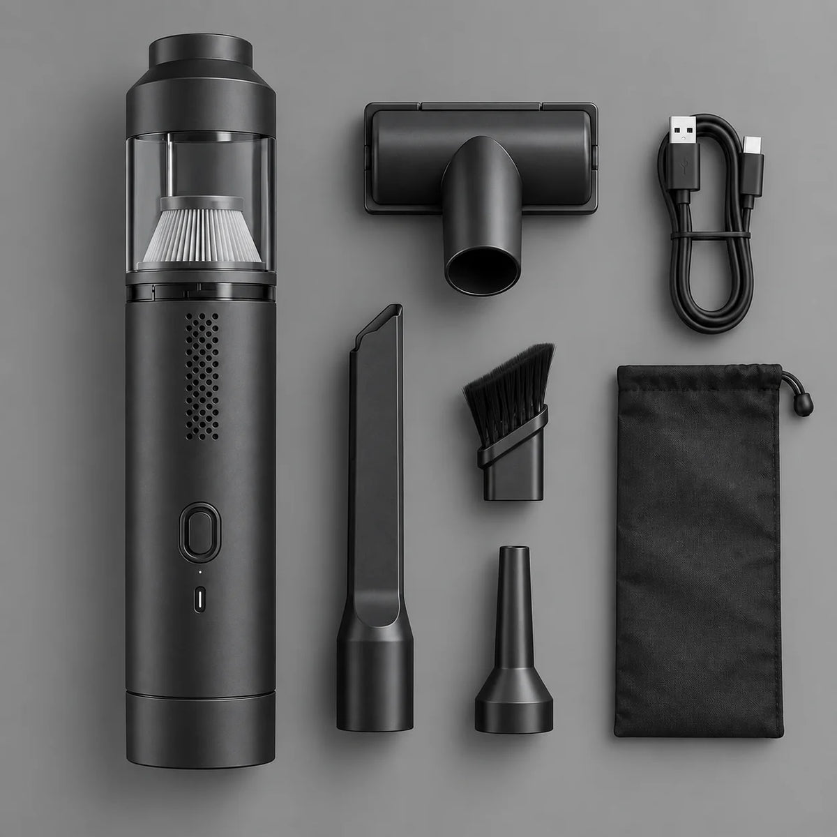 Car Vacuum | Cordless & Handheld Mini-Compact | Includes Accessories