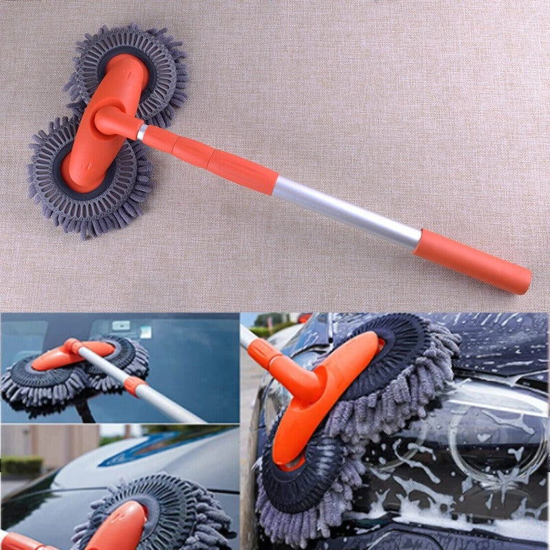 Car Wash Brush | 360° Rotating Head & Detachable Long Handle