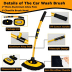 Car Wash Brush | Ergonomic Curved Handle & 90° Rotating Head | Telescopic 50–102 cm