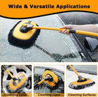 Car Wash Brush | Ergonomic Curved Handle & 90° Rotating Head | Telescopic 50–102 cm