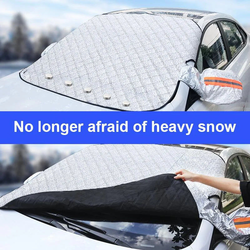 Car Windshield Cover | Magnetic Fit & Side Mirror Protection | Snow & Sun Shield