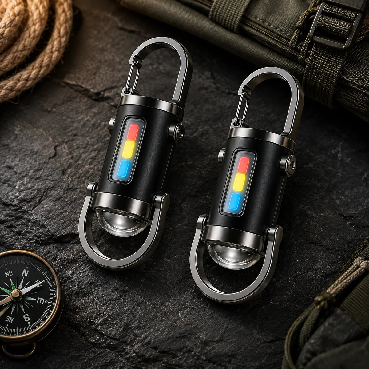Carabiner Flashlight | 350 Lumens & USB-C Rechargeable | 2-Pack
