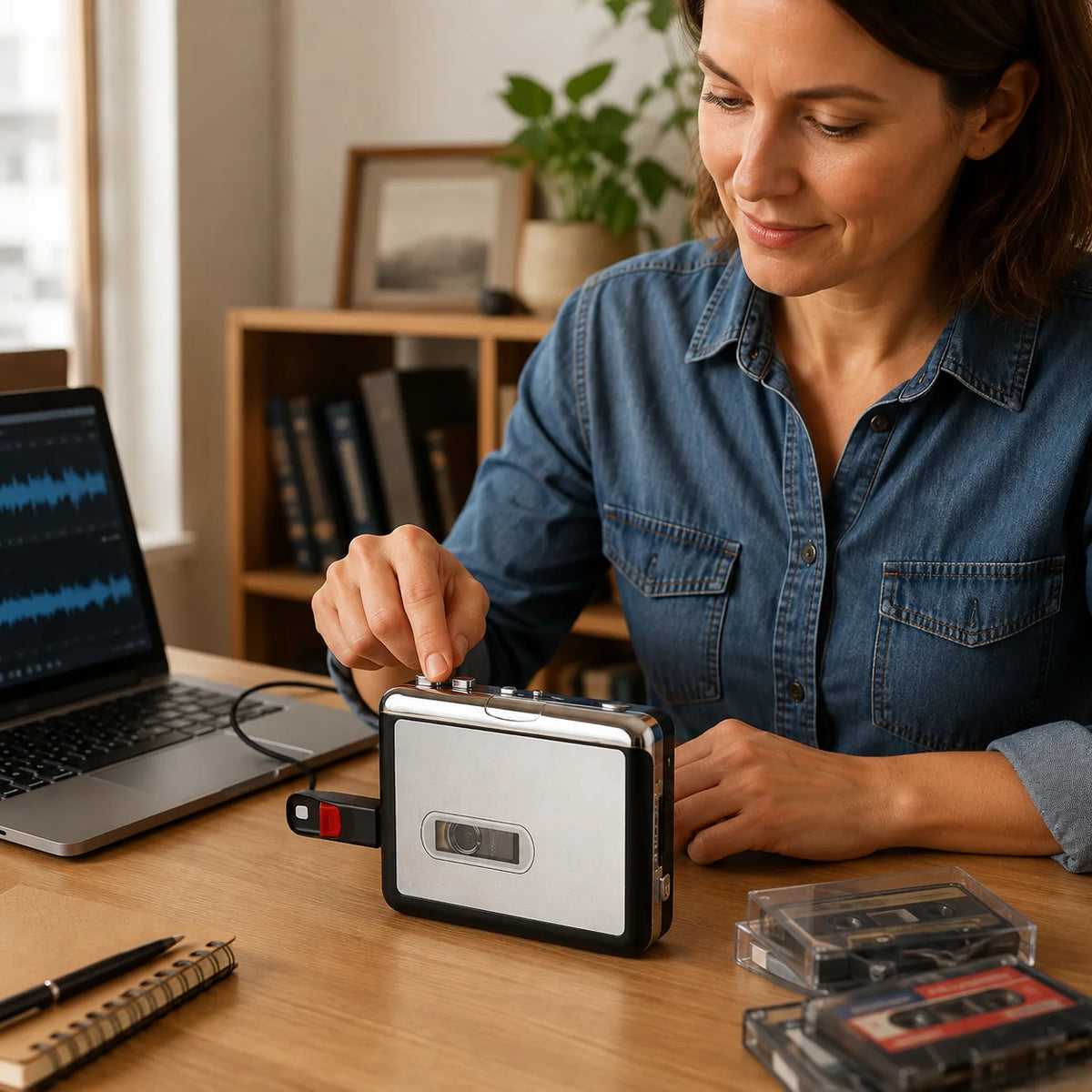 Cassette Tape Converter | Automatic USB MP3 Recorder & Plug-And-Play