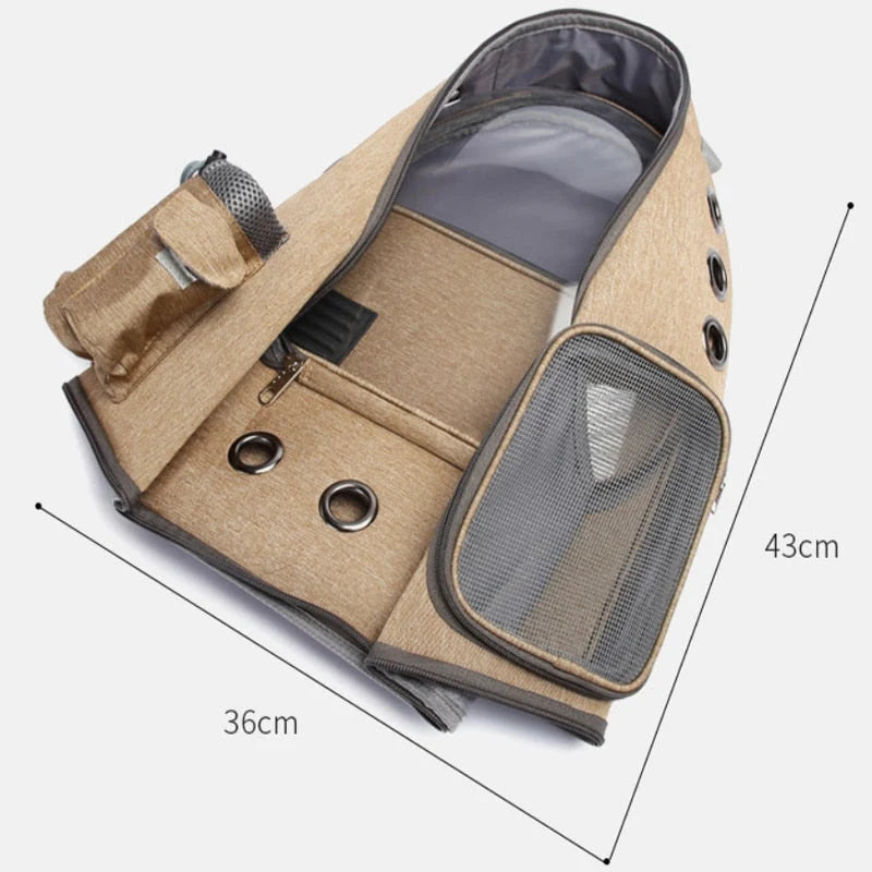 Cat Backpack | Space Capsule Design & Transparent Bubble Window