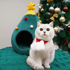 Cat Bed | Christmas Tree Shape & Soft Plush | Size M & L