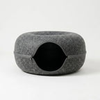 Cat Bed & Playhouse | Donut-Shaped Plush & Non-Slip Bottom