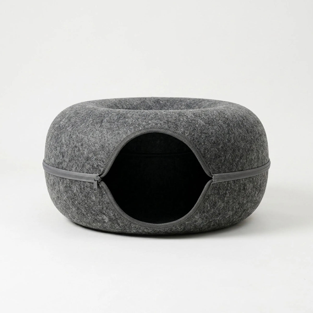 Cat Bed & Playhouse | Donut-Shaped Plush & Non-Slip Bottom