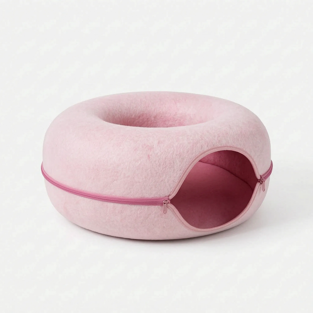 Cat Bed & Playhouse | Donut-Shaped Plush & Non-Slip Bottom
