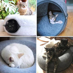 Cat Bed & Playhouse | Donut-Shaped Plush & Non-Slip Bottom