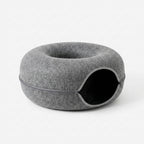 Cat Bed & Playhouse | Donut-Shaped Plush & Non-Slip Bottom
