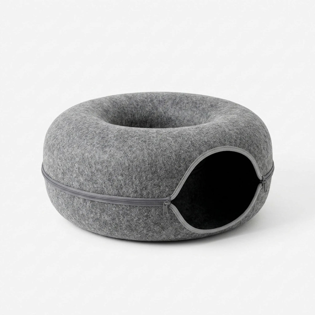 Cat Bed & Playhouse | Donut-Shaped Plush & Non-Slip Bottom
