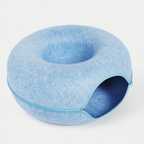 Cat Bed & Playhouse | Donut-Shaped Plush & Non-Slip Bottom