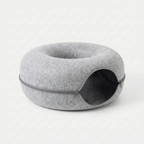 Cat Bed & Playhouse | Donut-Shaped Plush & Non-Slip Bottom