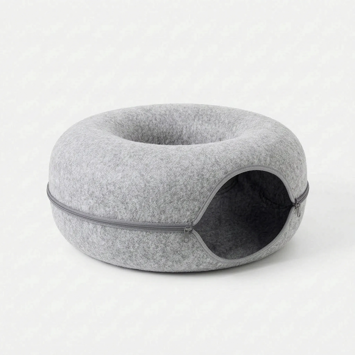 Cat Bed & Playhouse | Donut-Shaped Plush & Non-Slip Bottom