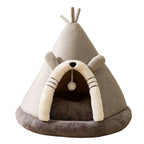 Cat Bed Tent | Fleece & Plush Cozy Cave | Non-Slip Base