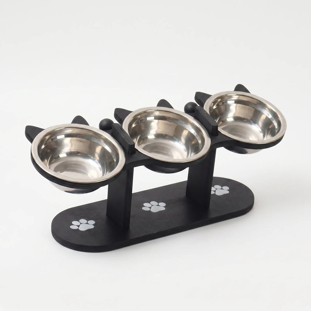 Cat Feeding Station | Elevated 15° Tilt & Stainless Steel Bowls