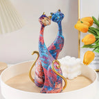 Cat Figurines | Durable Resin & Gold Accents | Set of 2