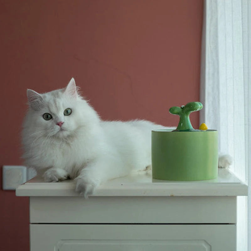 Cat Fountain | Double Filtration & Food-Grade Ceramic | Two Sizes