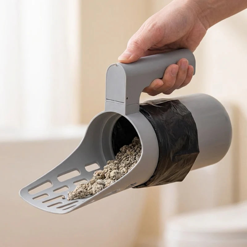 Cat Litter Scoop | Catch Container & Bag Holder | 2 L Capacity