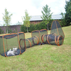 Cat Play Tent & Tunnel | Foldable Mesh & Steel Frame | For Kittens & Small Pets