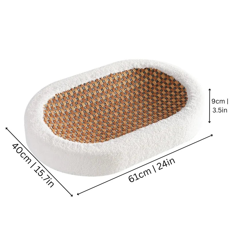 Cat Scratching Lounge Bed | Soft Plush & Natural Fiber