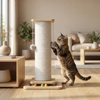Cat Scratching Post | Natural Sisal & Solid Wood | 60/80 cm