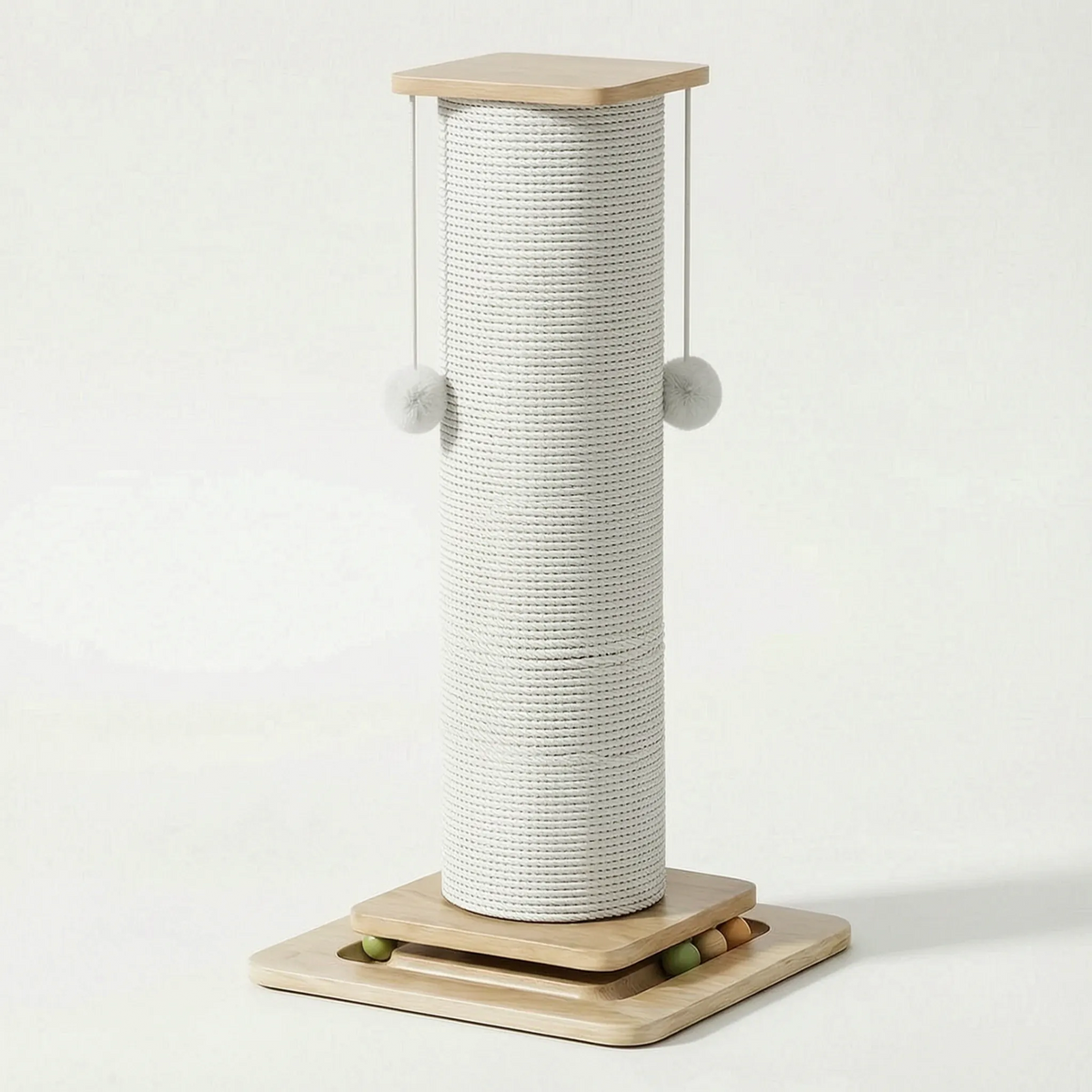 Cat Scratching Post | Natural Sisal & Solid Wood | 60/80 cm