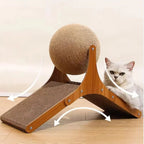Cat Scratching Post | Rotating Sisal Ball & Cardboard Ramp