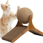 Cat Scratching Post | Rotating Sisal Ball & Cardboard Ramp