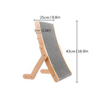 Cat Scratching Ramp | Curved Lounging & Scratching Natural Wood Base | Small & Large
