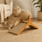 Cat Scratching Toy | Dual-Design & Non-Slip Wooden Base | Small & Large