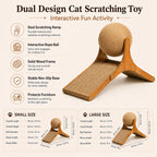 Cat Scratching Toy | Dual-Design & Non-Slip Wooden Base | Small & Large